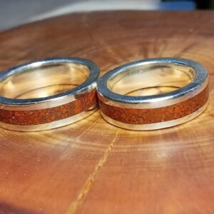 Par de anillos de compromiso en plata